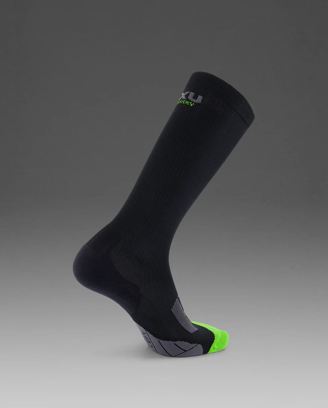 2XU Unisex Recovery Fir Compression Socks - Black / Grey - Image 3