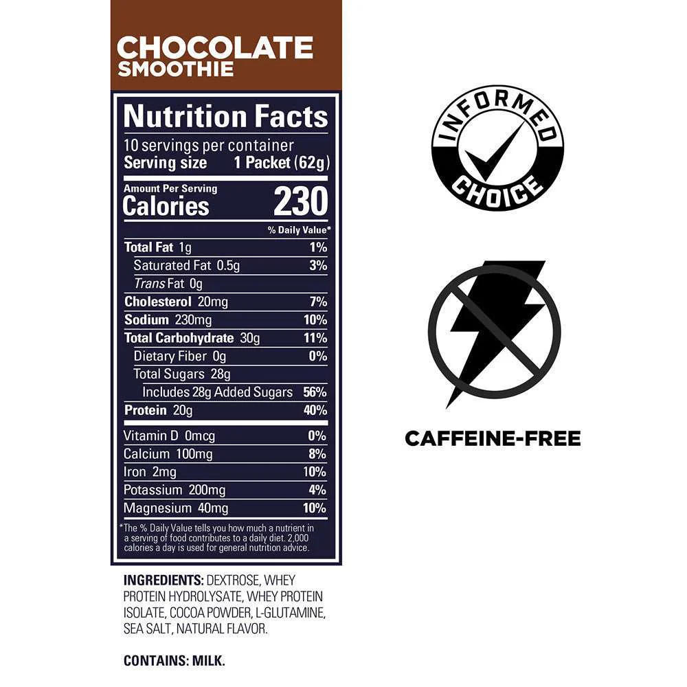 (5 Packs) GU Roctane Recovery Packet Drink Chocolate Smoothie - Expiry Date: Feb 2026 - Image 2