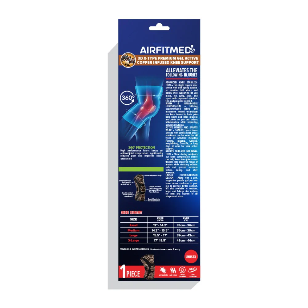 AirFit Medi Knee Gel Active Pressure Support (Copper Infused) - Image 3
