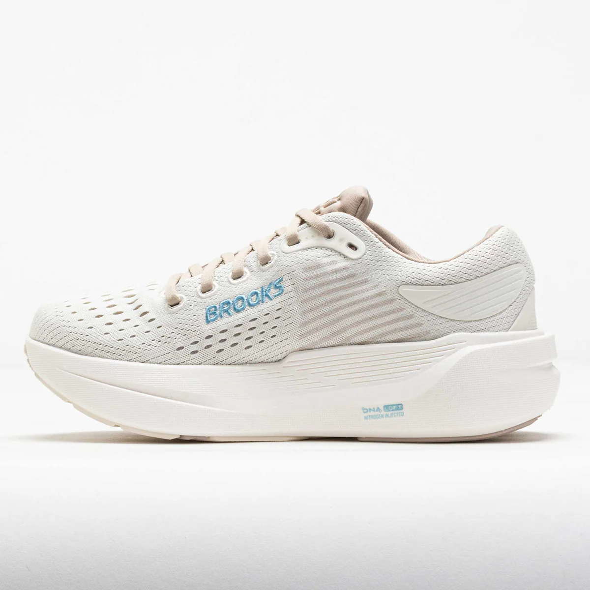 Brooks Women Ghost Max 3 Wide - Coconut / Chateau Grey / Blue - Image 7