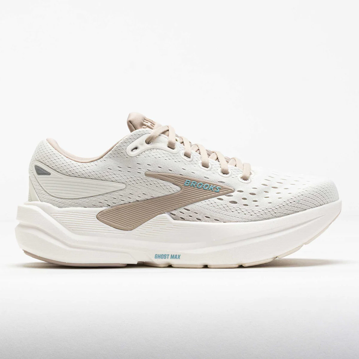 Brooks Women Ghost Max 3 Wide - Coconut / Chateau Grey / Blue - Image 8