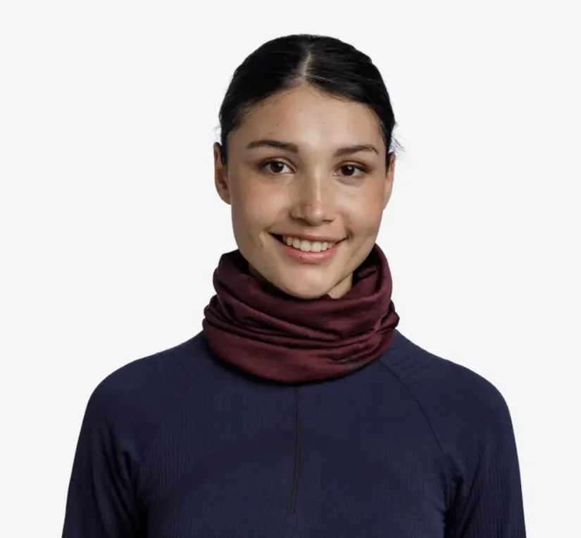 BUFF® Merino Lightweight Neckwear - Solid Garnet OS - Image 2