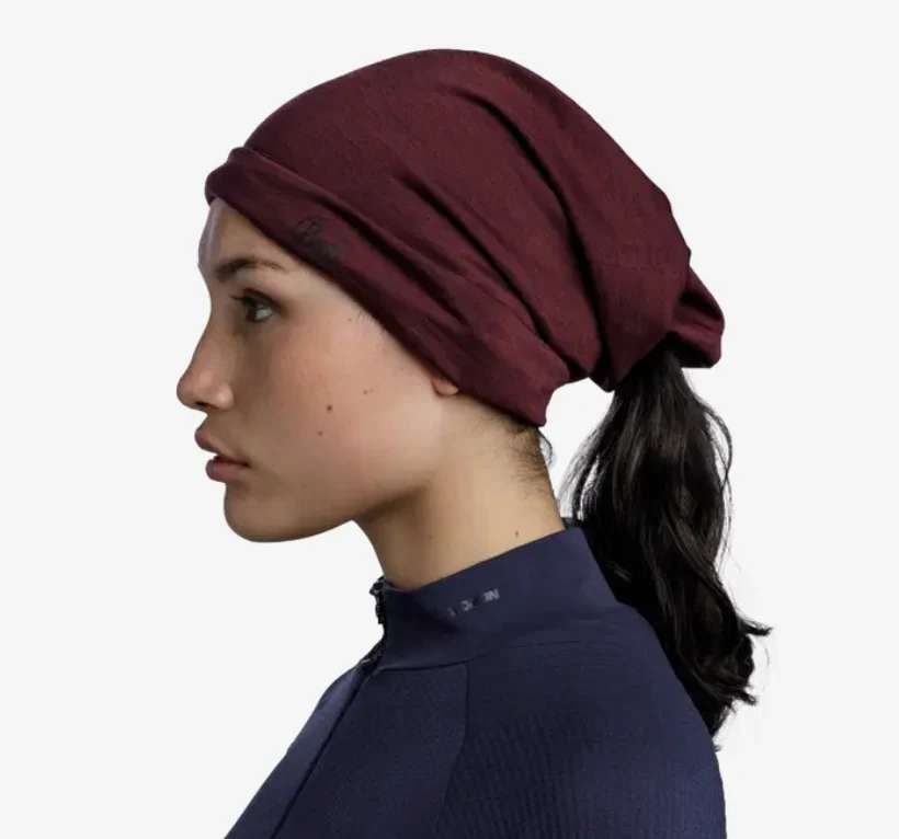 BUFF® Merino Lightweight Neckwear - Solid Garnet OS - Image 5