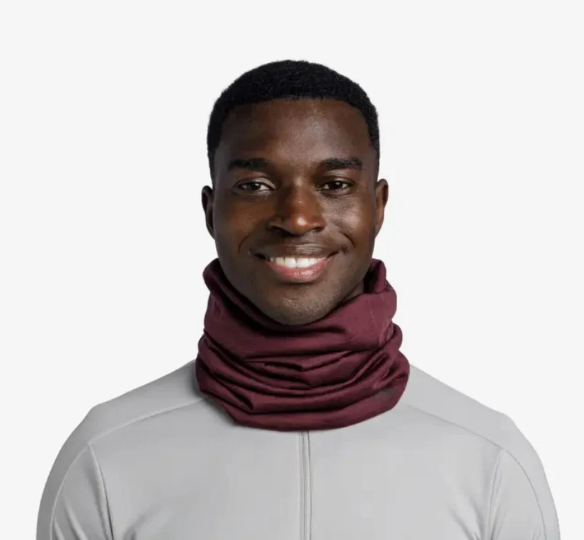 BUFF® Merino Lightweight Neckwear - Solid Garnet OS - Image 7