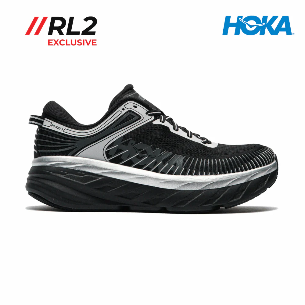 HOKA Men Bondi 7 - Black / Stardust