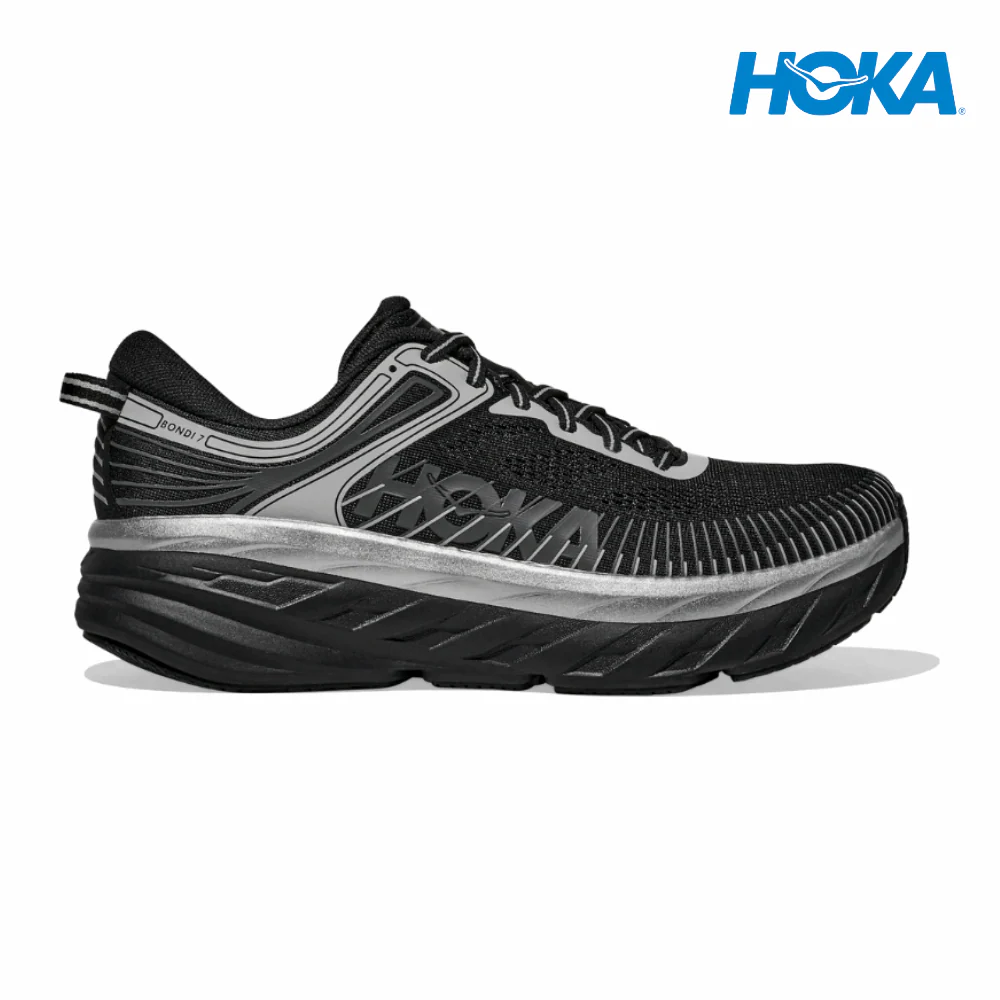 HOKA Men Bondi 7 - Black / Stardust - Image 7
