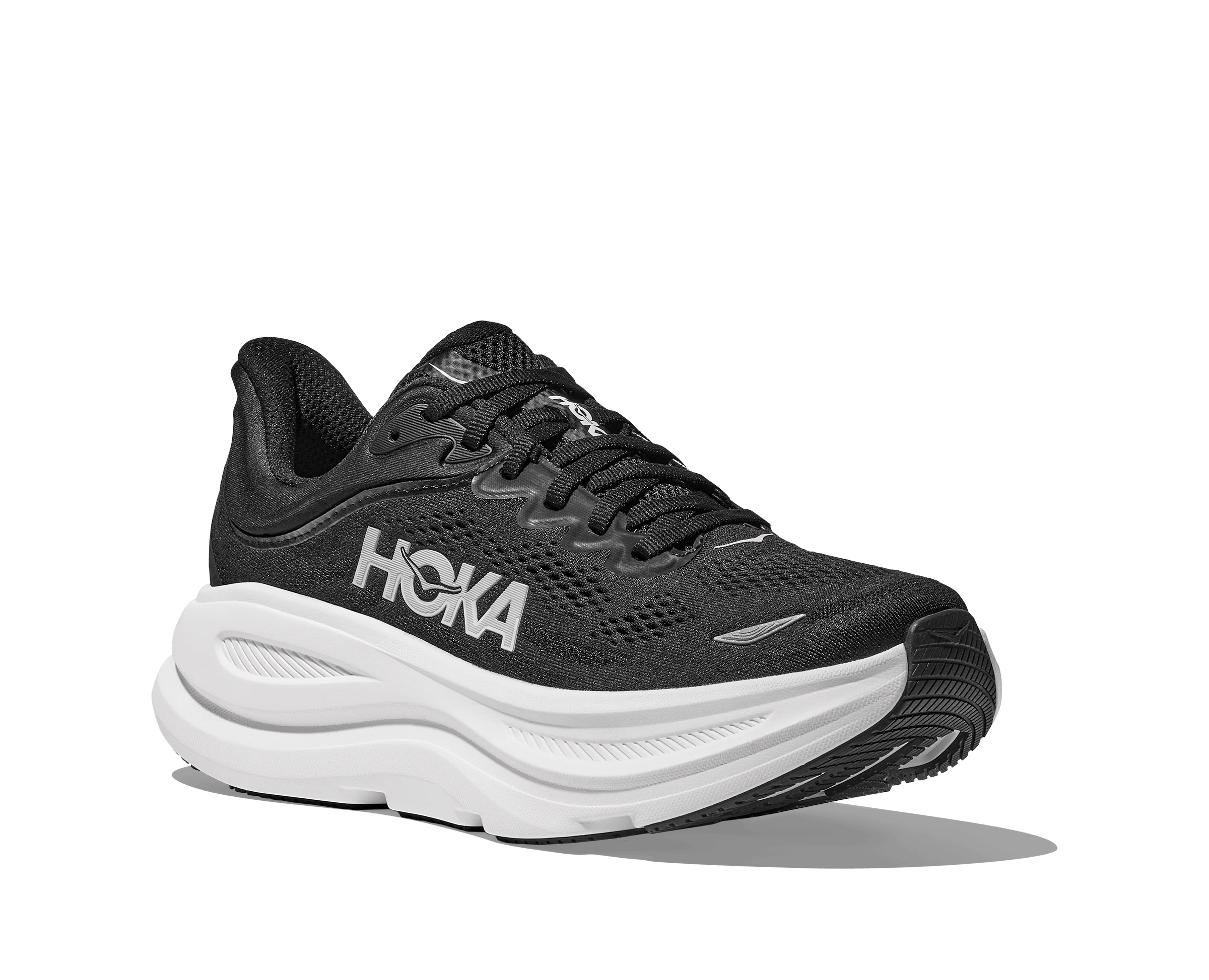 HOKA Men Bondi 9 Wide - Black / White - Image 2