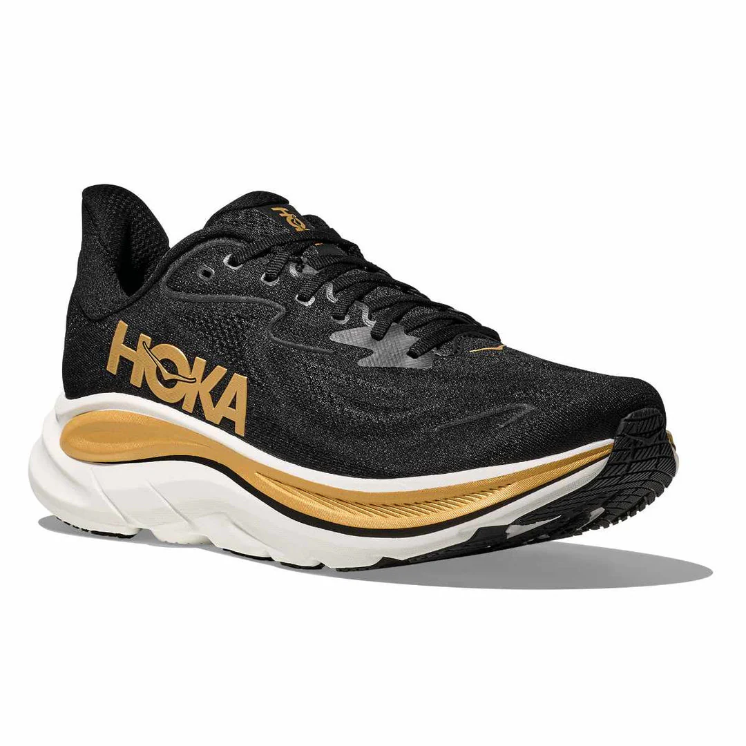 HOKA Men Bondi 9 Wide - Carbon Black / Yellow Gold - Image 2