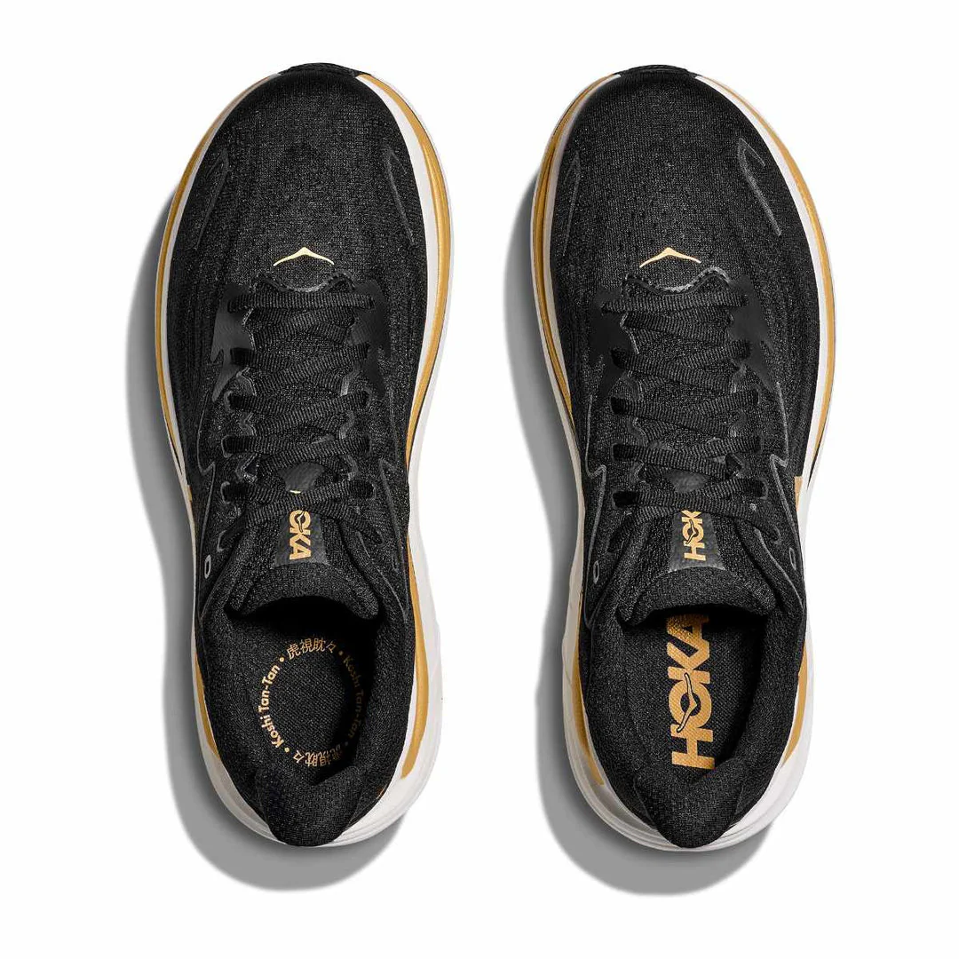 HOKA Men Bondi 9 Wide - Carbon Black / Yellow Gold - Image 3