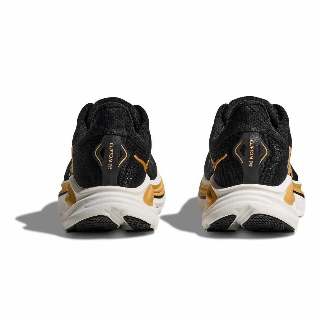 HOKA Men Bondi 9 Wide - Carbon Black / Yellow Gold - Image 4