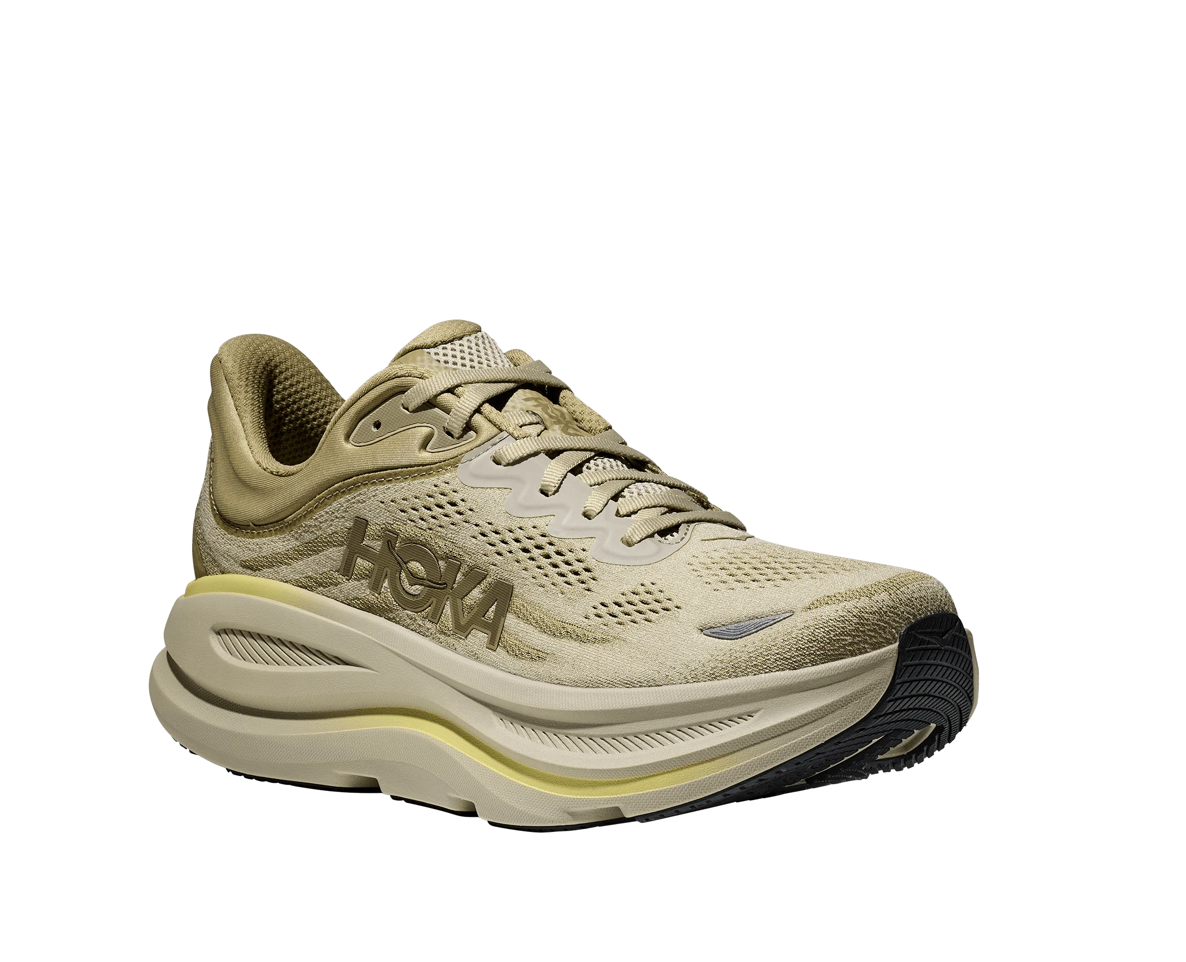 HOKA Men Bondi 9 Wide - Grassland / Oyster Mushroom - Image 2