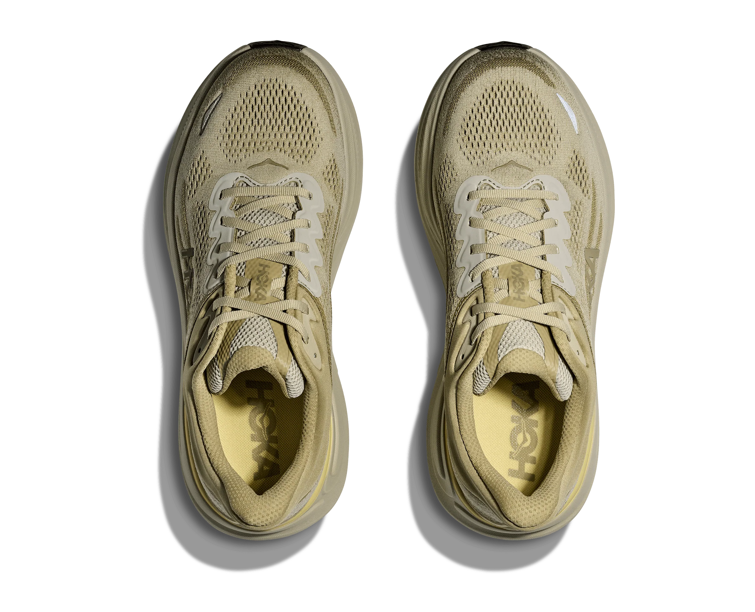 HOKA Men Bondi 9 Wide - Grassland / Oyster Mushroom - Image 3