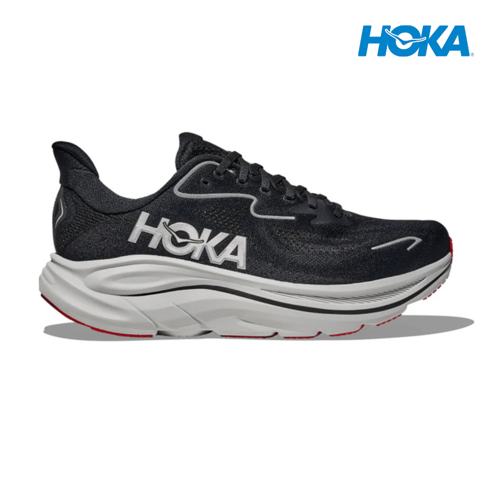 HOKA Men Clifton 10 Wide - Black / Silver