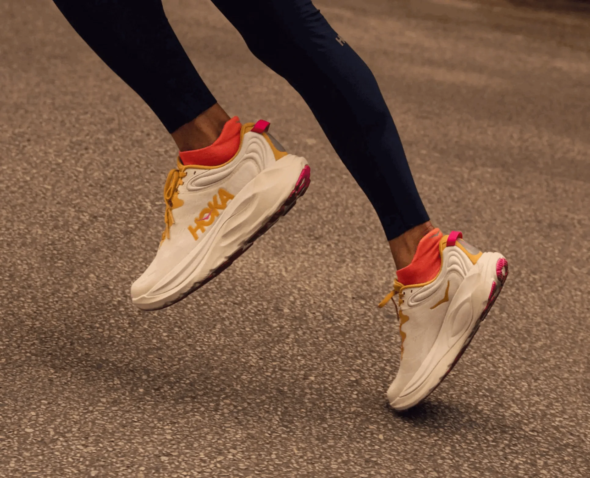 HOKA Women Gaviota 6 Wide - Birch / Yellow Gold - Image 2