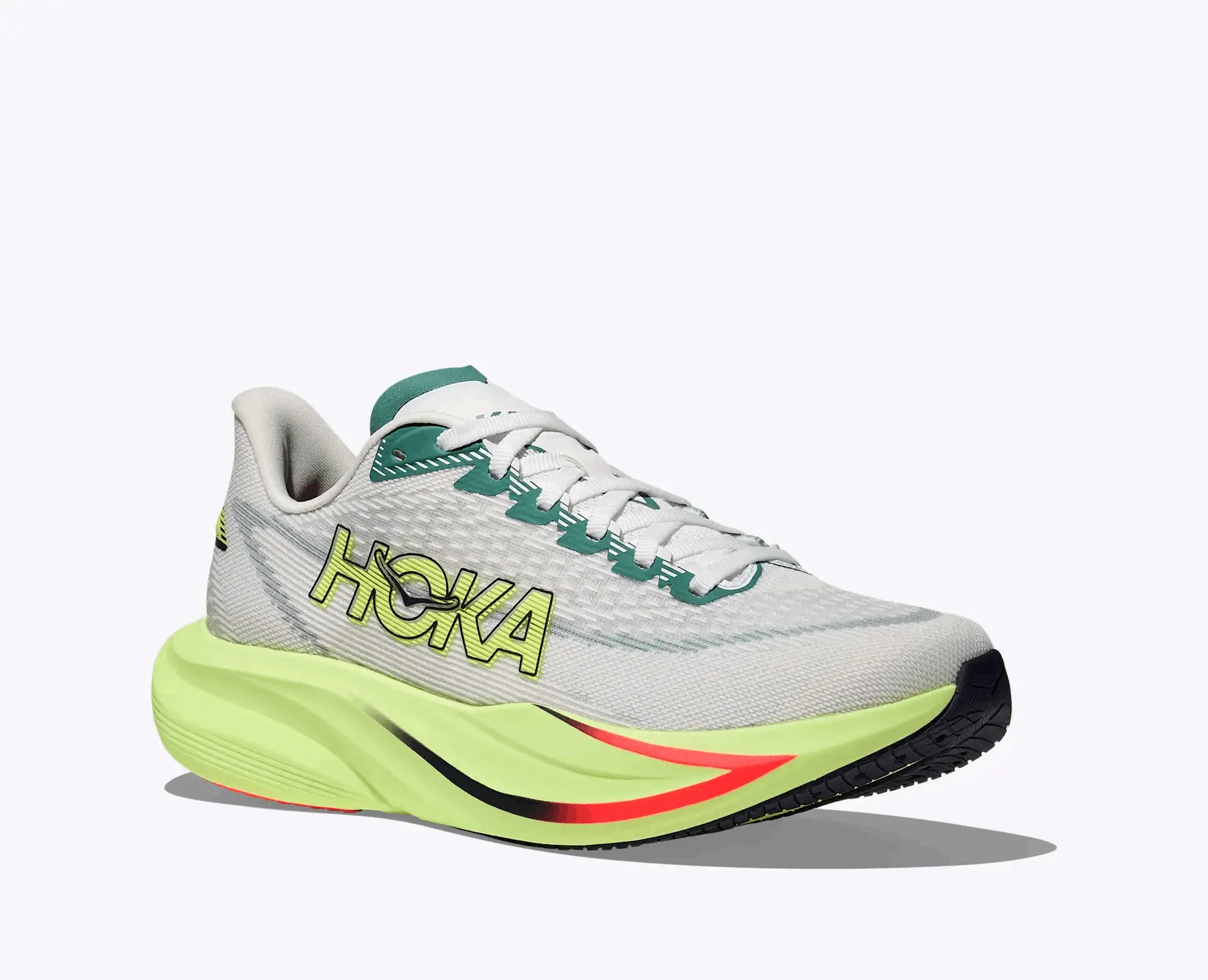 HOKA Women Mach 7 Wide - Frost / Neon Yuzu - Image 4