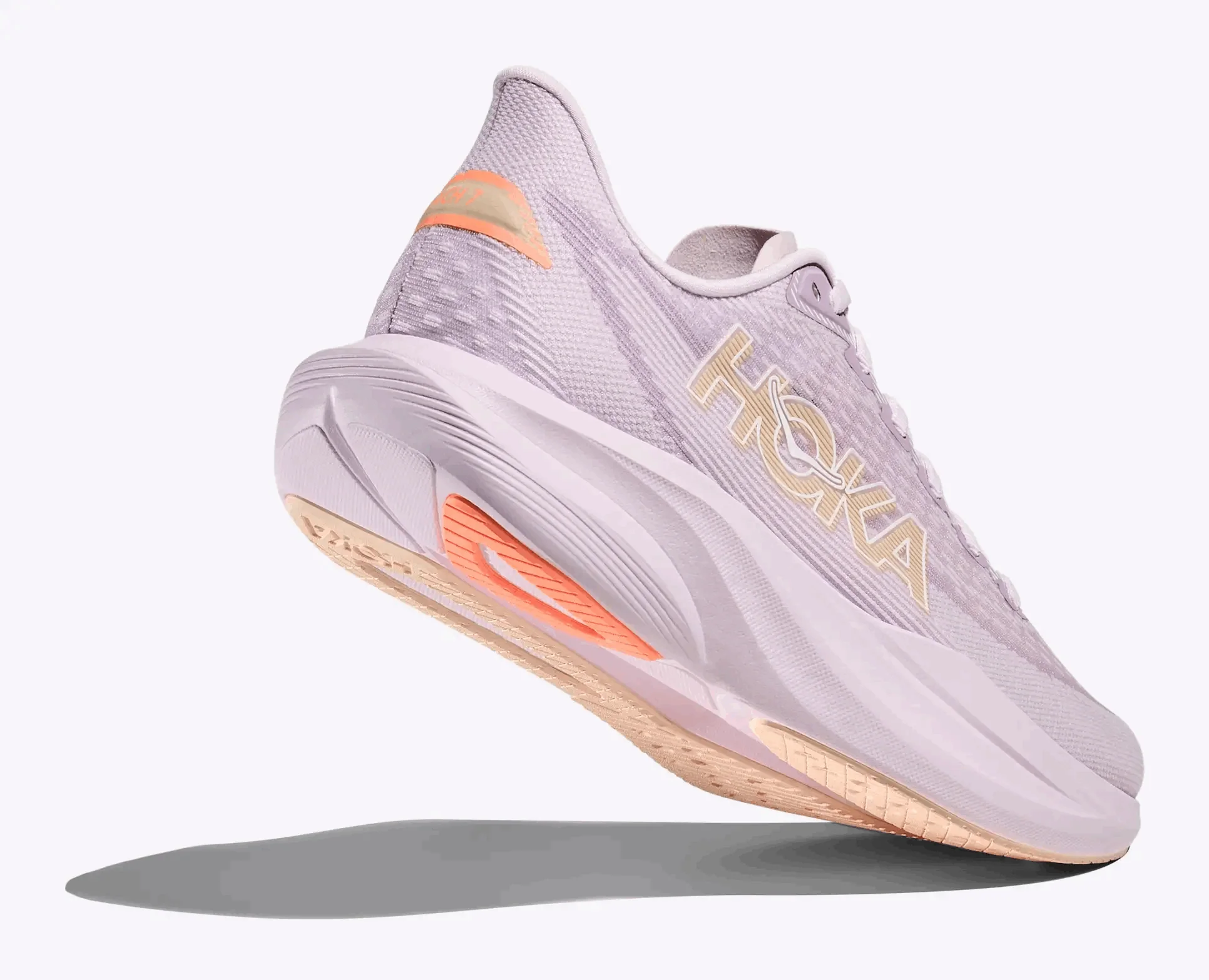 HOKA Women Mach 7 Wide - Lilac Cream / Tangerine Glow - Image 2