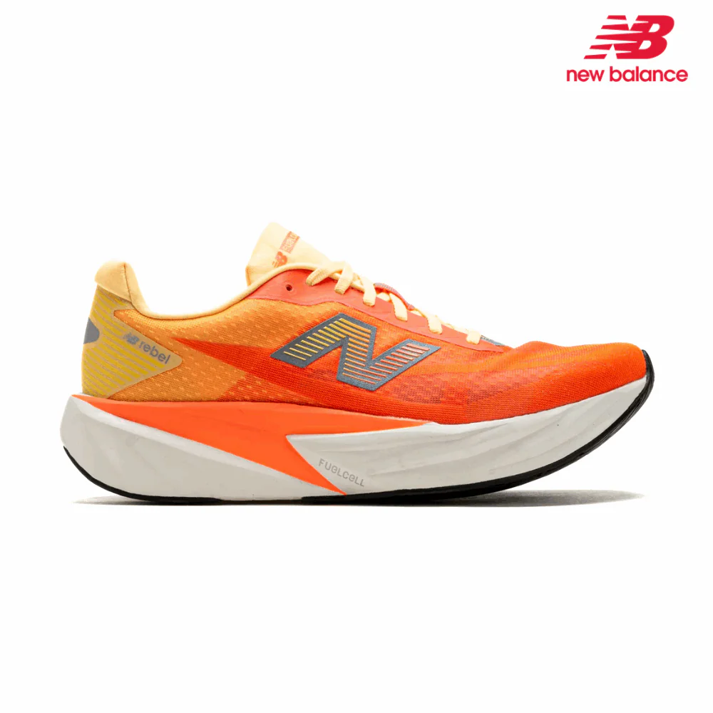 New Balance Men FuelCell Rebel V5 - Tangerine Heat / Silver Metallic