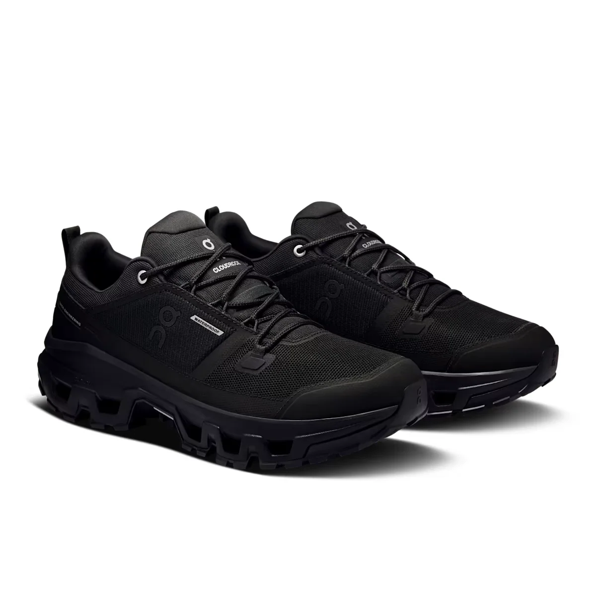 On Men Cloudrock Low Waterproof - Black / Black - Image 2