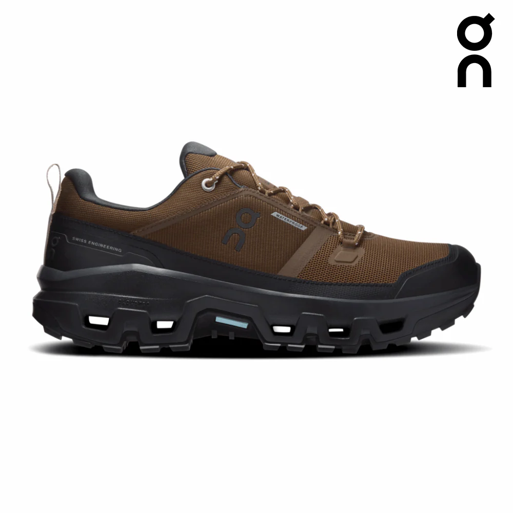 On Men Cloudrock Low Waterproof - Earth / Black