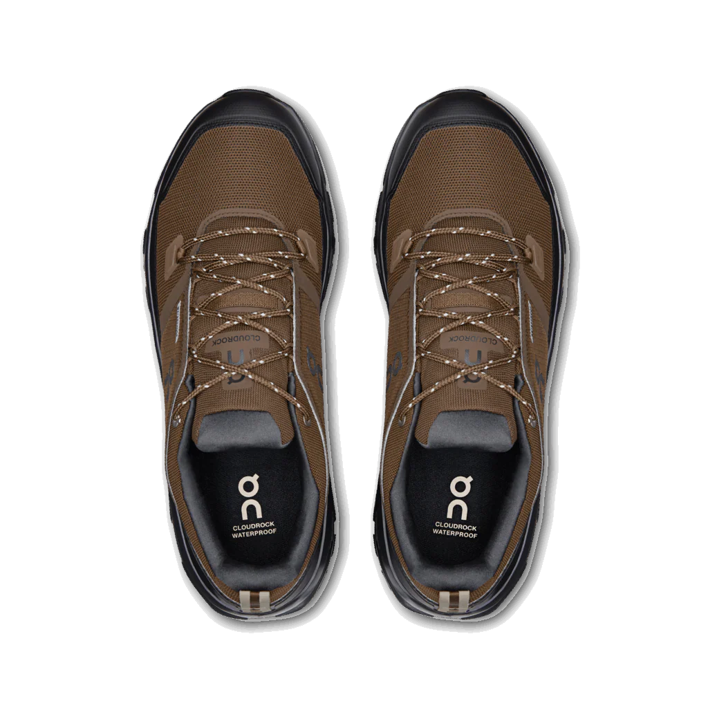On Men Cloudrock Low Waterproof - Earth / Black - Image 3