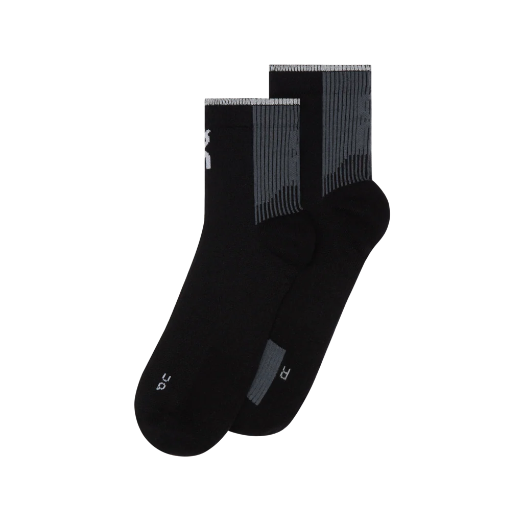 On Unisex Elite Run Sock Mid - Black / Magnet - Image 2