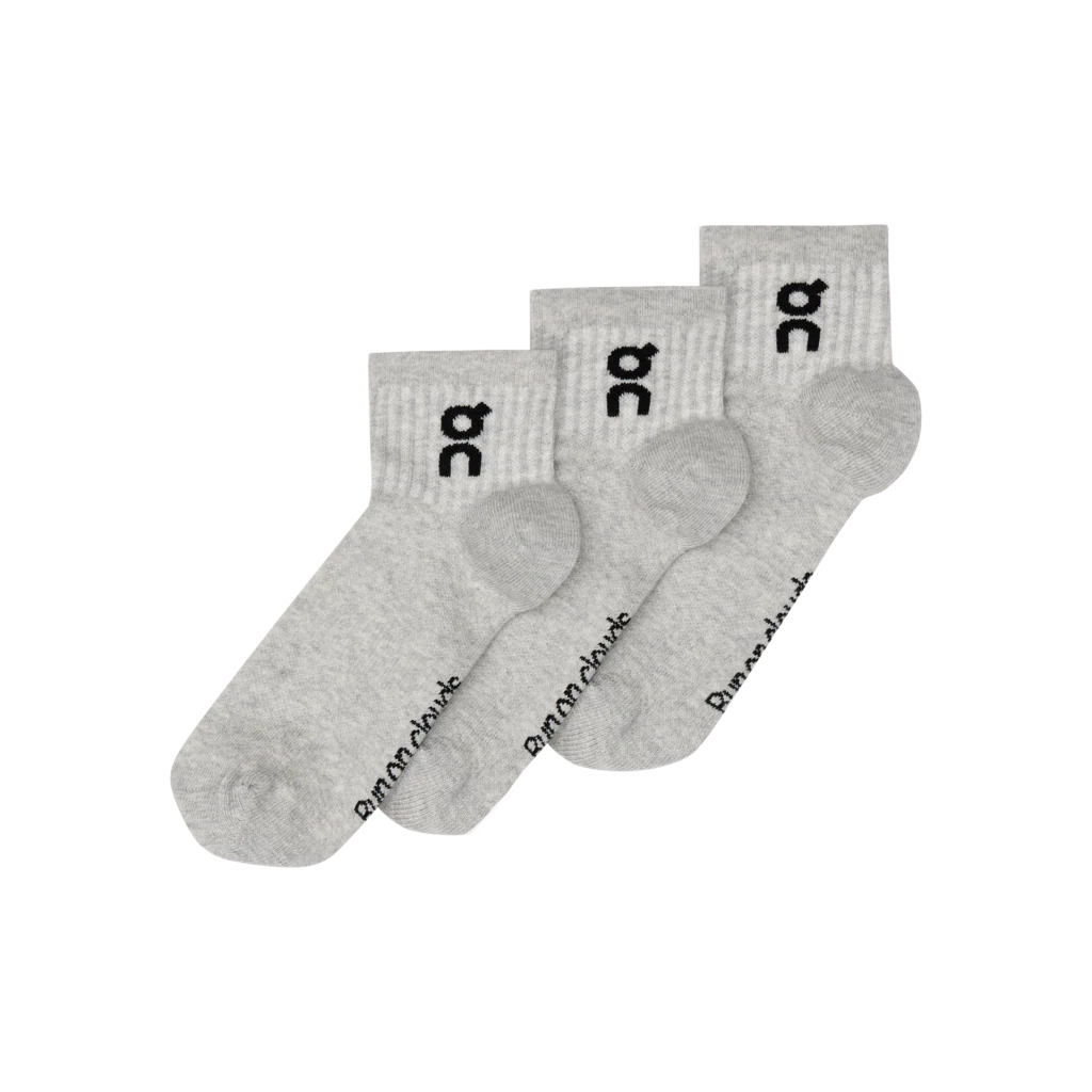 On Unisex Logo Sock Mid 3-Pack - Heather Gray - Image 4