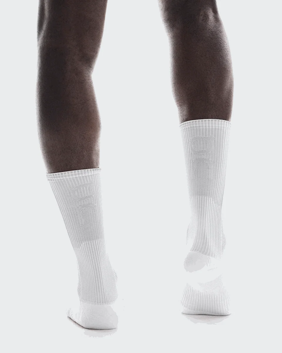 On Unisex Performance Run Sock High - White / Glacier - Image 5