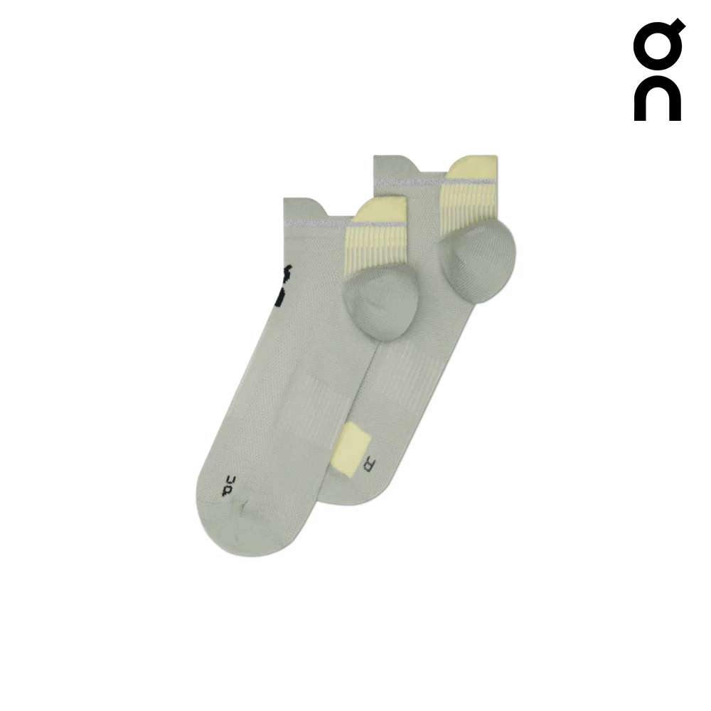On Unisex Performance Run Sock Low - Tin / Lemonade