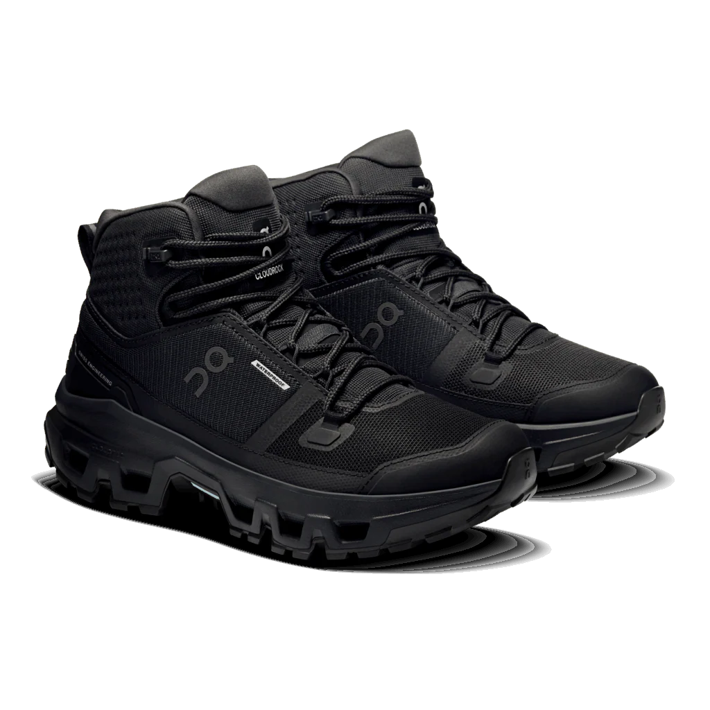 On Women Cloudrock Mid Waterproof - Black / Black - Image 2
