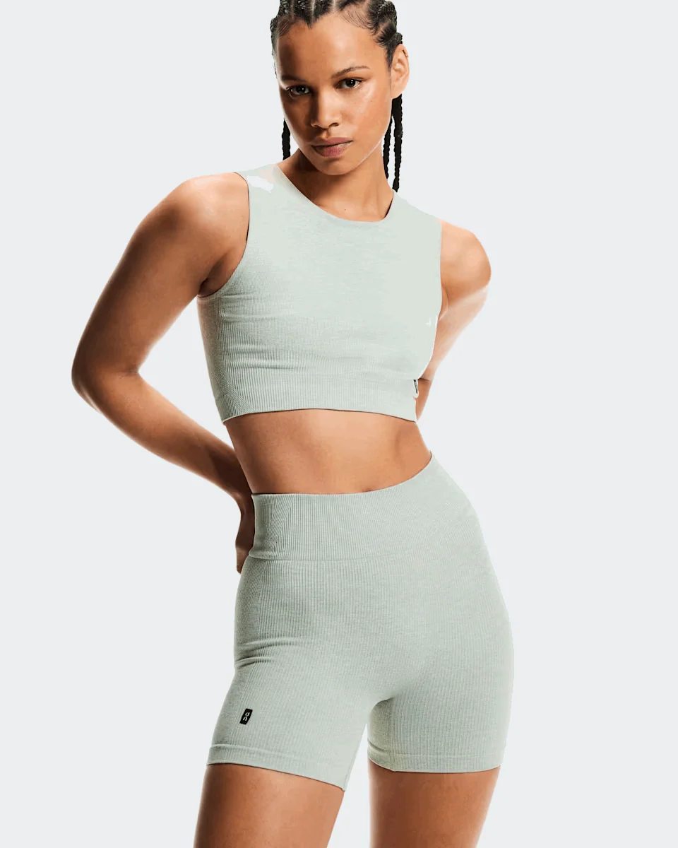 On Women Studio Knit Shorts - Mineral / Heather - Image 2