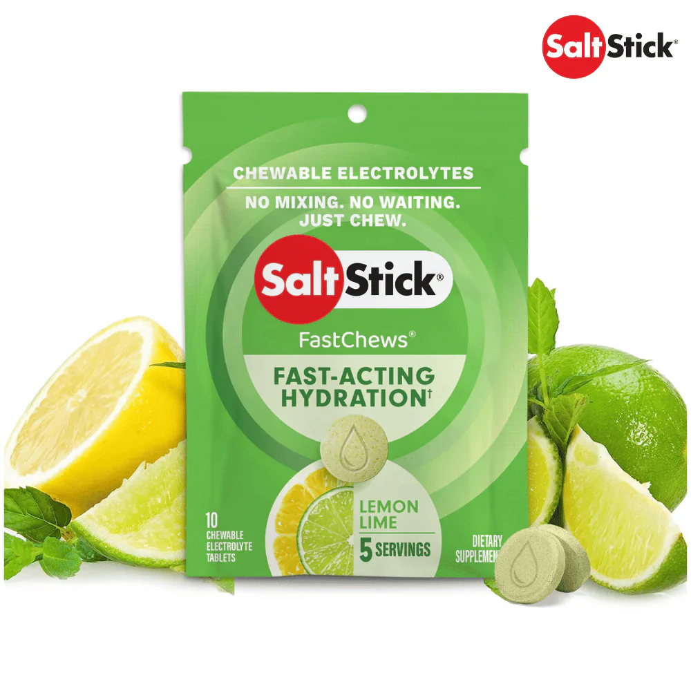 (4 Packs) SaltStick FastChews Lemon Lime 10ct Packet - Expiry Date: Oct 2026