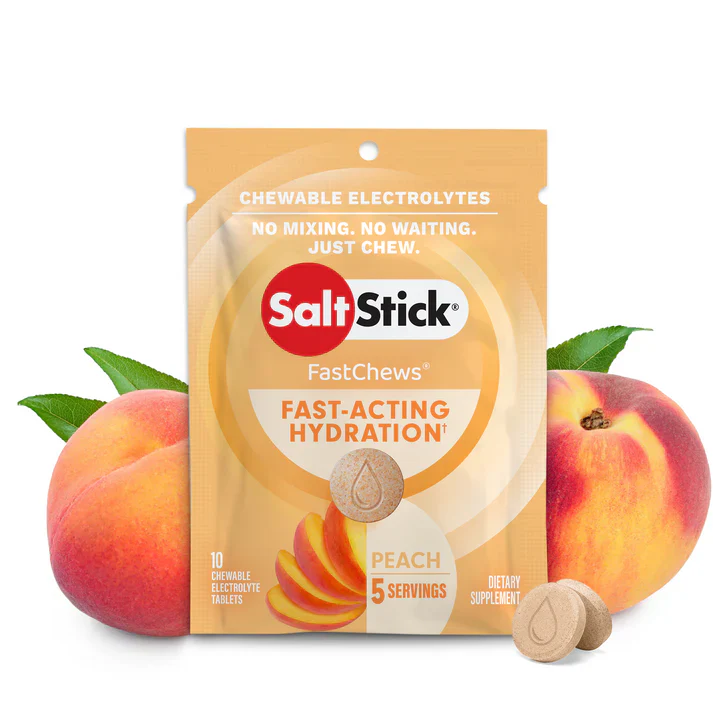 (4 Packs) SaltStick FastChews Peach 10ct Packet - Expiry Date: Dec 2026 / May 2027 - Image 3