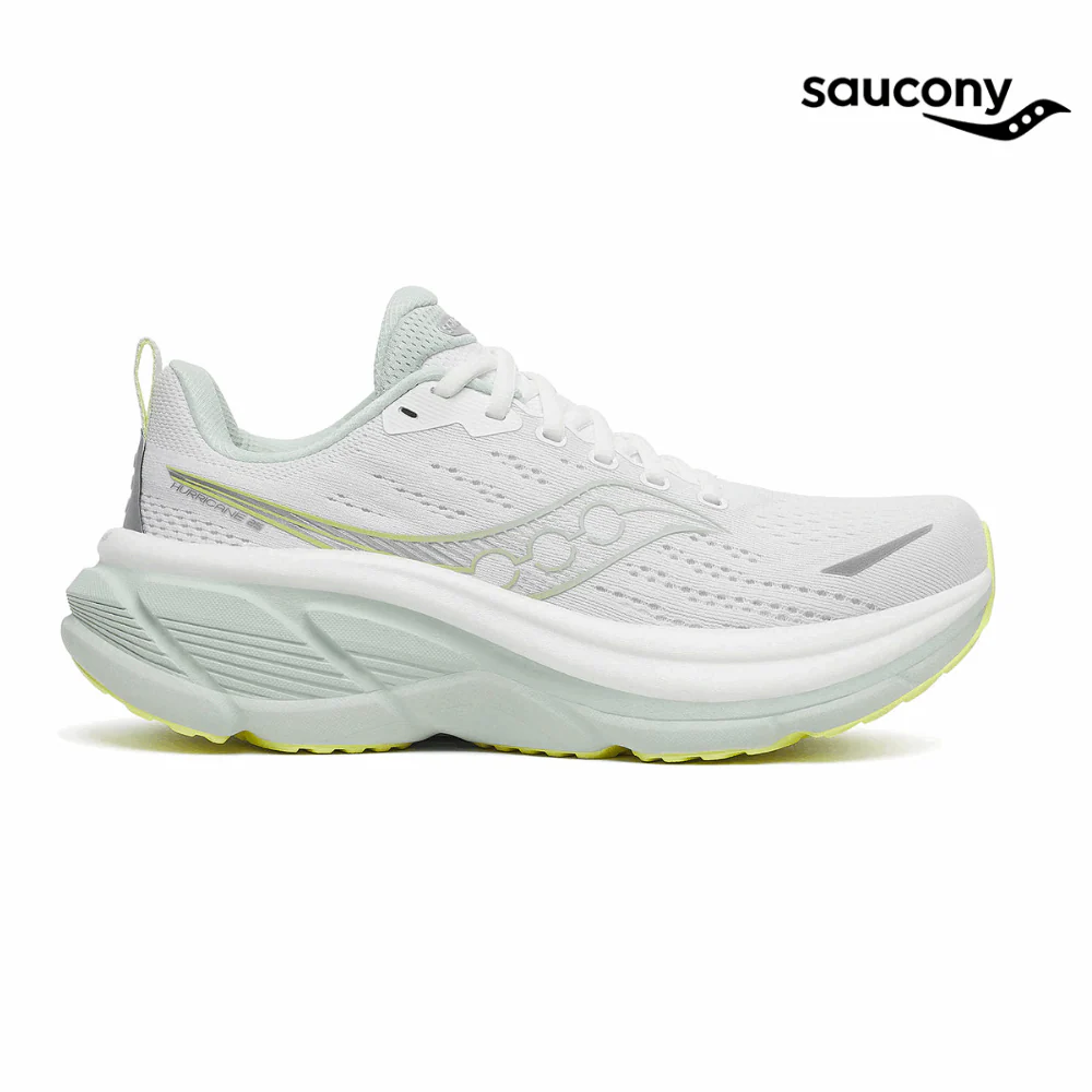 Saucony Women Hurricane 25 Wide - White / Mist