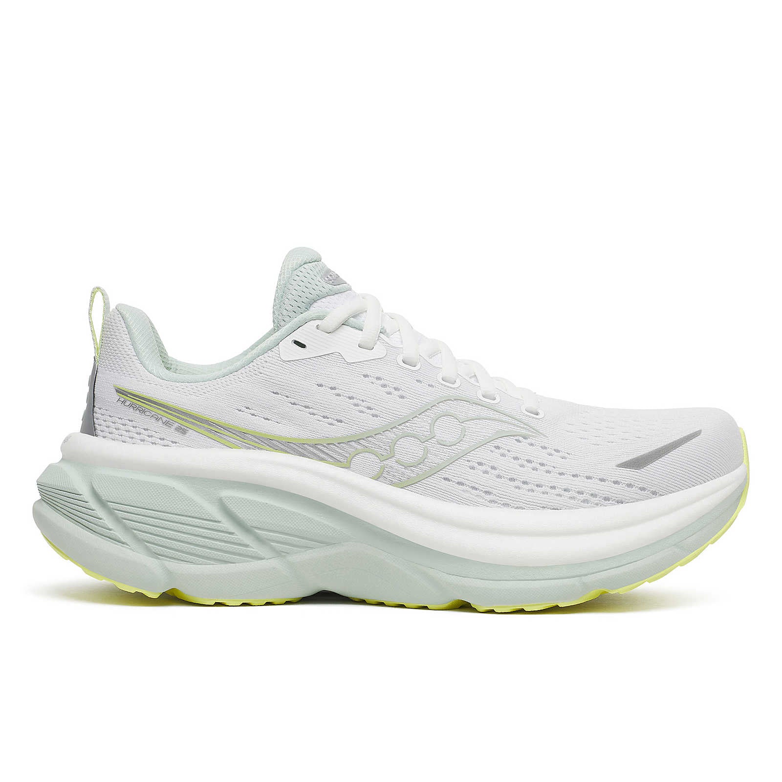 Saucony Women Hurricane 25 Wide - White / Mist - Image 7