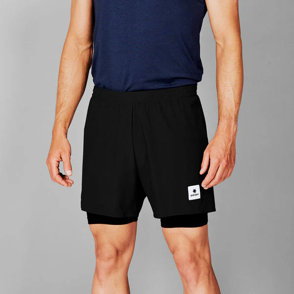 SAYSKY Men Pace 2 In 1 Shorts 5'' - Black - Image 2