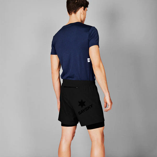 SAYSKY Men Pace 2 In 1 Shorts 5'' - Black - Image 3