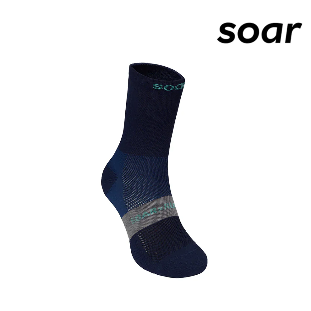 SOAR Running Unisex Crew Sock - Navy