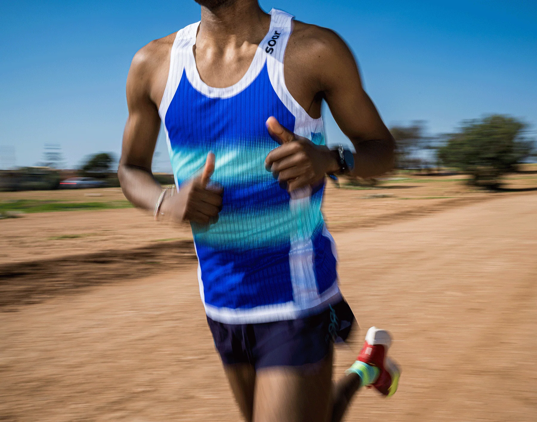 SOAR Running Men Race Vest - Black / Rainbow Dot - Image 3